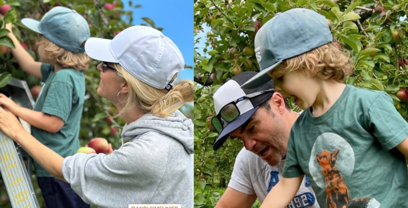 Daniel Melançon publie toutes les photos de sa journée aux pommes avec Anouk et leur fils Arnaud