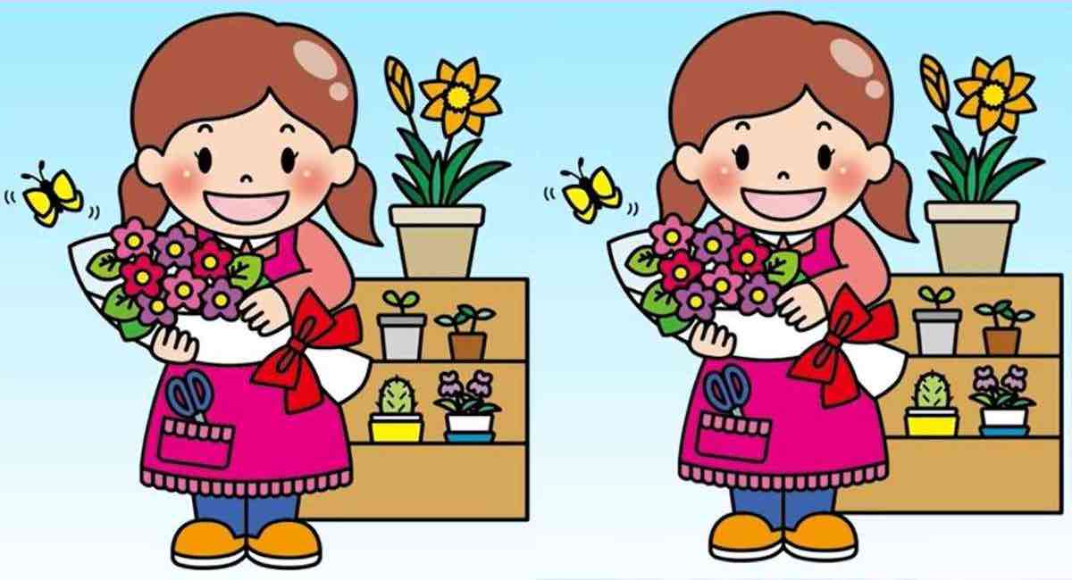 Arriverez-vous à repérer les 3 différences entre les images d’une fille avec des fleurs en 14 secondes !