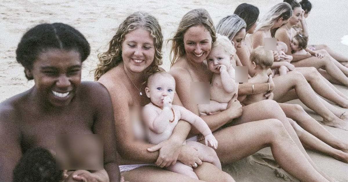 « Belles et courageuses » Elles célèbrent leurs corps de mamans en allaitant sous la pleine lune au bord de la plage