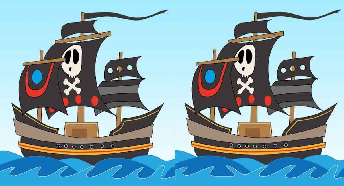 Vous êtes un bon observateur si vous parvenez à repérer les 3 différences entre les images d’un bateau de pirate en 10 secondes !