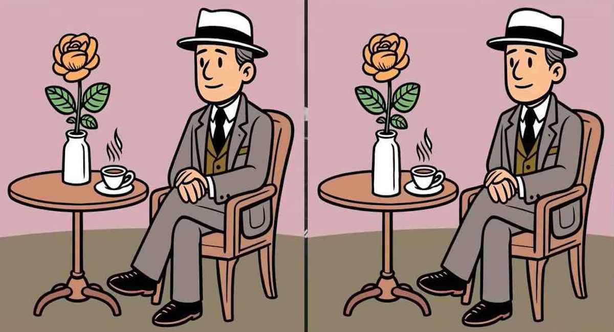 Arriverez-vous à trouver les 3 différences entre les images d’un gentleman buvant du thé en 15 secondes ?