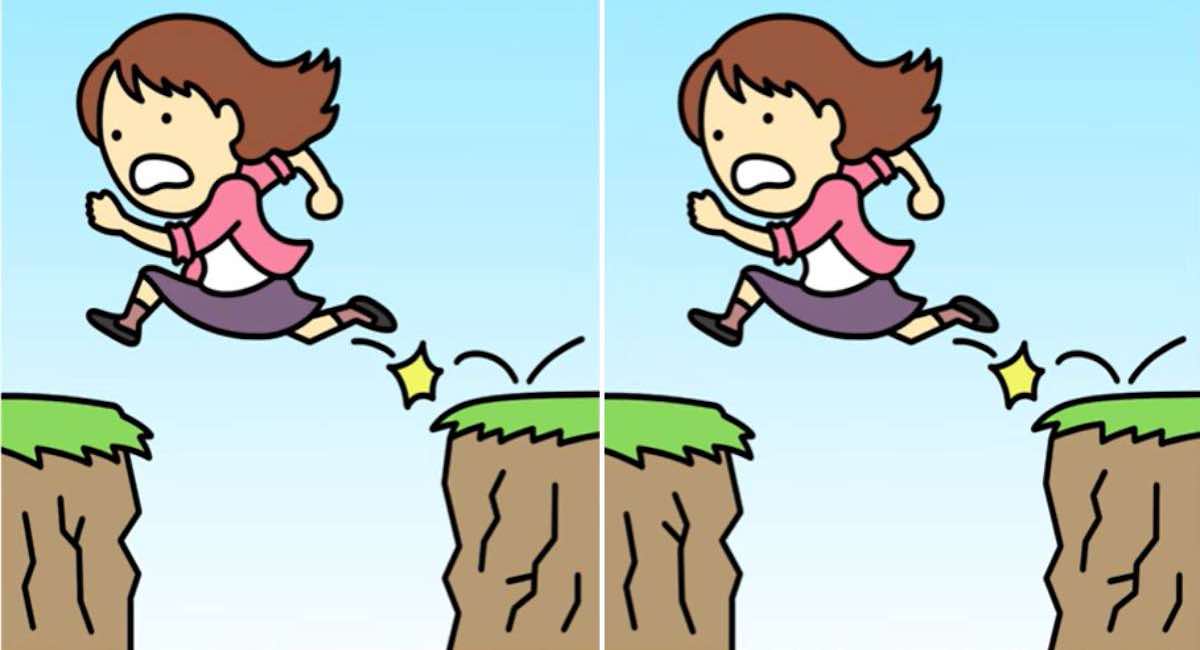 Pouvez-vous trouver les 3 différences entre les images d’une fille qui saute d’une falaise en 12 secondes ?