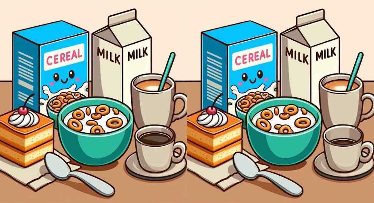 Arriverez -vous à trouver les 3 différences entre les images d’un petit déjeuner en 18 secondes ?
