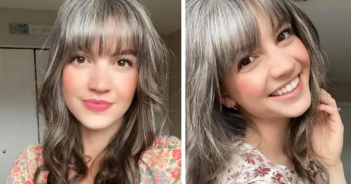 Cette jeune femme de 26 ans se fiche de l’avis des autres et décide de porter fièrement ses cheveux gris