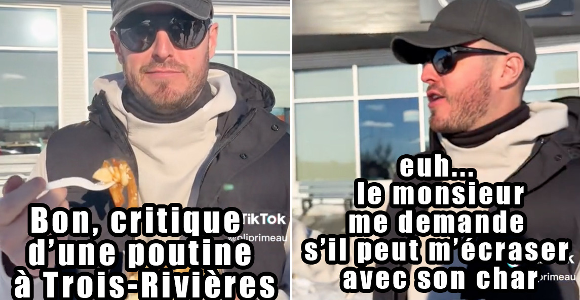 Olivier Primeau juge une poutine à Trois-Rivières et un monsieur lui demande s’il peut l’écraser