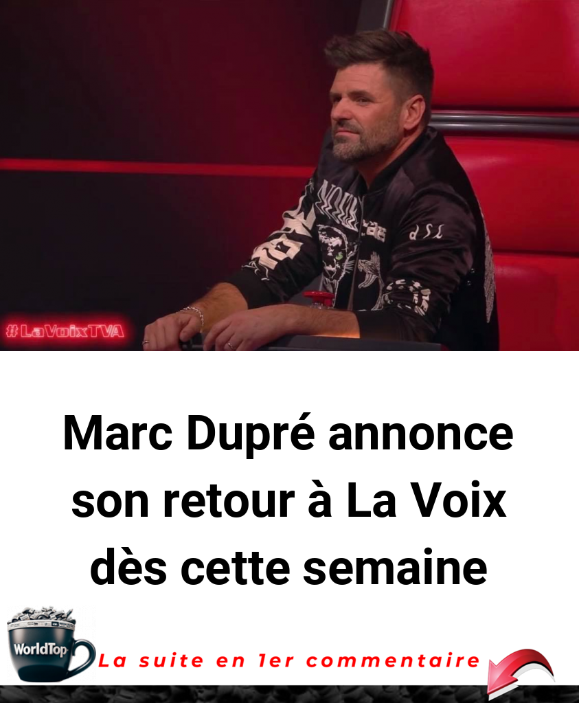 Marc Dupré annonce son retour à La Voix dès cette semaine