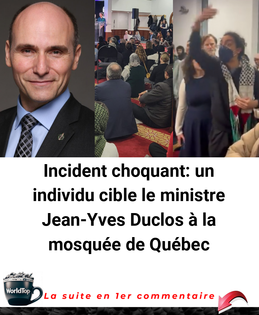 Incident choquant: un individu cible le ministre Jean-Yves Duclos à la mosquée de Québec
