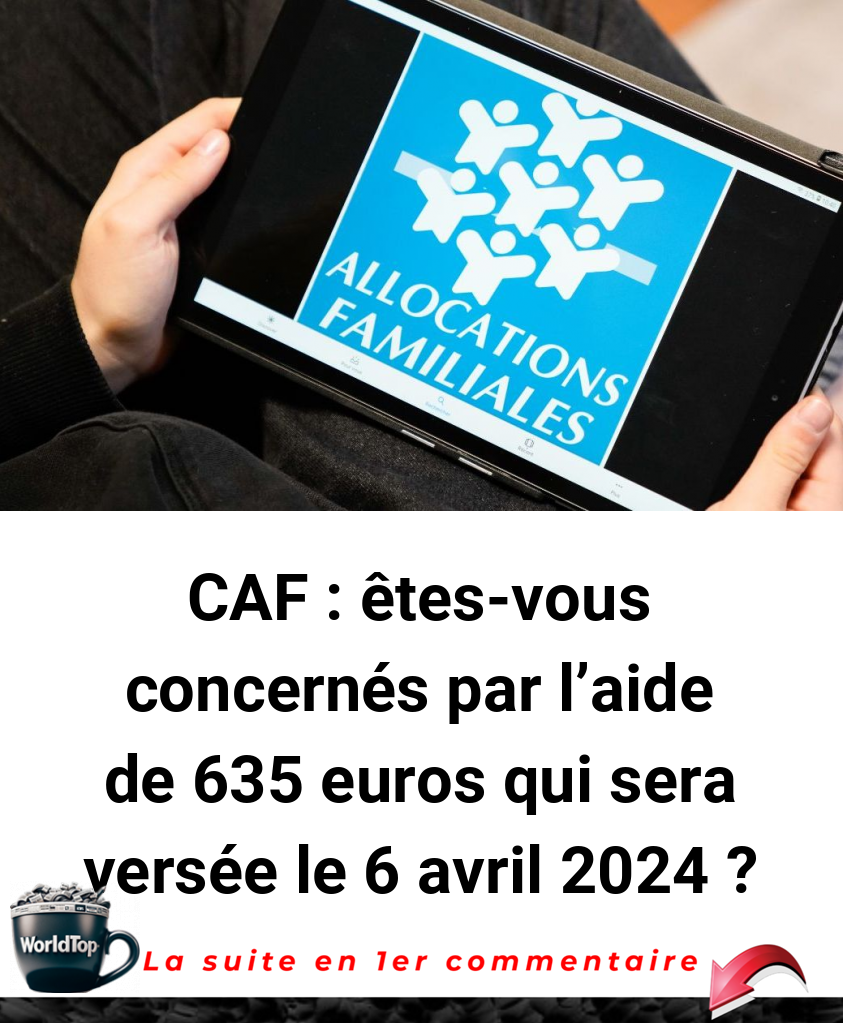 CAF : êtes-vous concernés par l'aide de 635 euros qui sera versée le 6 avril 2024 ?