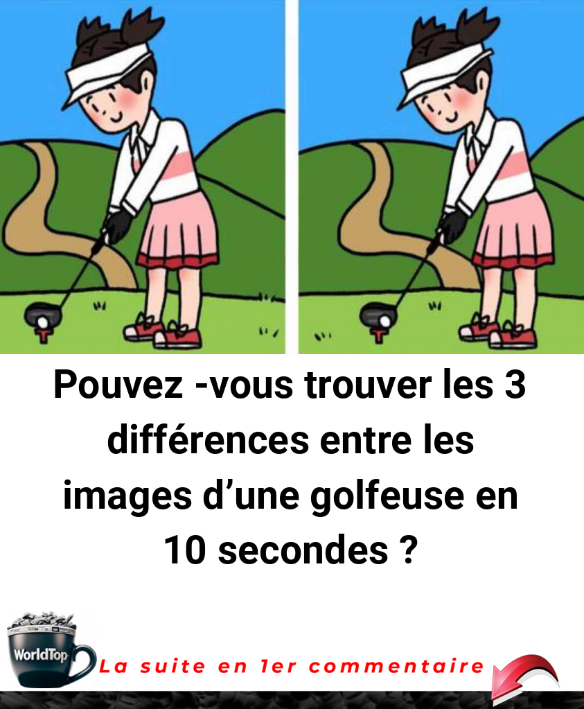 Pouvez -vous trouver les 3 différences entre les images d'une golfeuse en 10 secondes ?