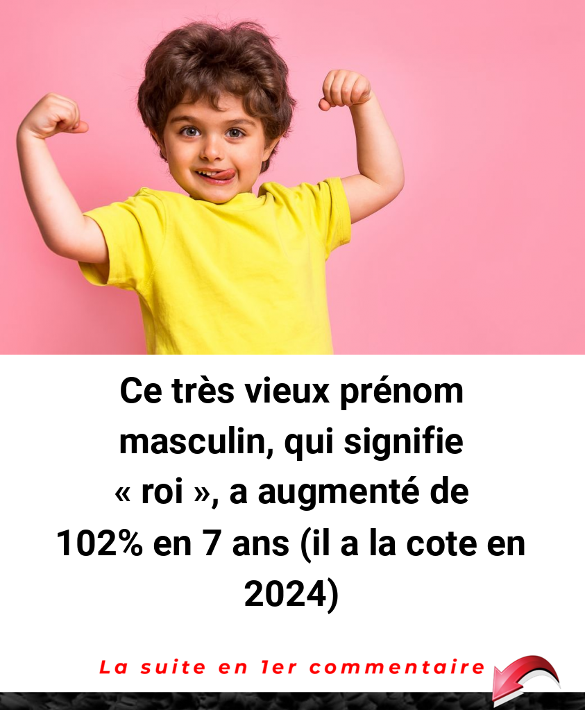 Ce très vieux prénom masculin, qui signifie « roi », a augmenté de 102 en 7 ans (il a la cote