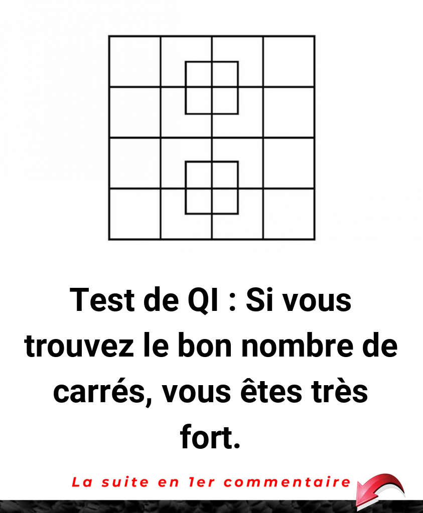 Test de QI : Si vous trouvez le bon nombre de carrés, vous êtes très fort.