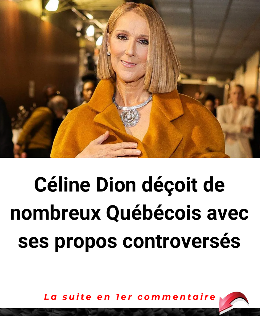Céline Dion déçoit de nombreux Québécois avec ses propos controversés